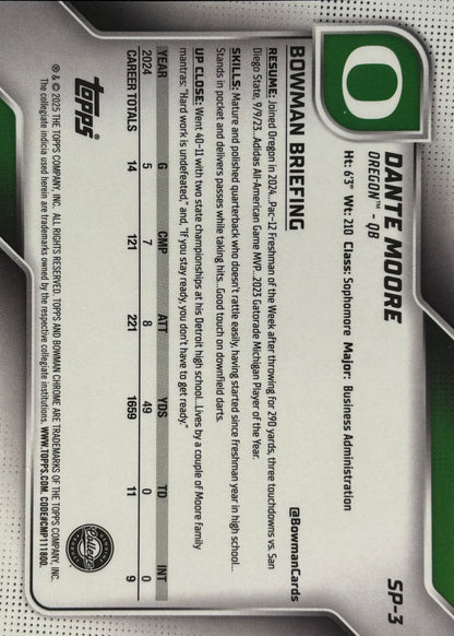 Dante Moore Bowman U Chrome Photo Variation