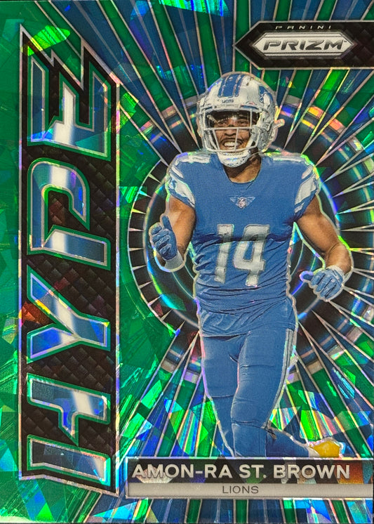 Amon-Ra St. Brown Prizm Hype Green Ice Lions