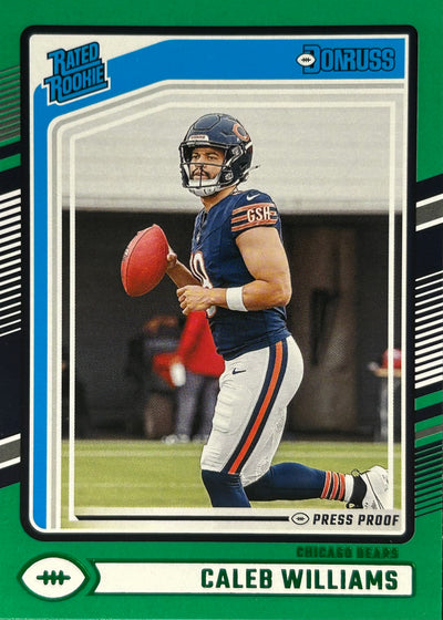Caleb Williams Donruss Green Press Proof Rookie Bears