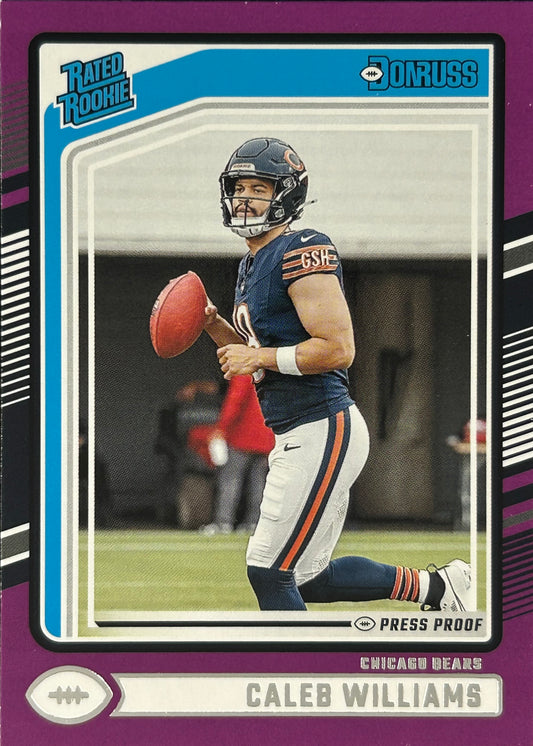 Caleb Williams Donruss Purple Press Proof Rookie