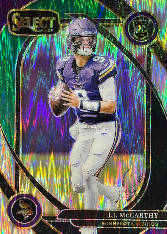 JJ McCarthy Select Black Green Shock Rookie Vikings