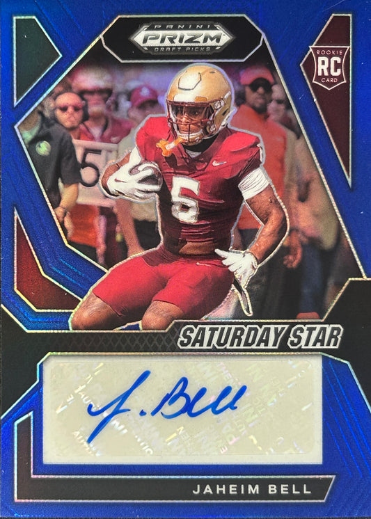 Jaheim Bell Prizm Draft Blue Auto /149 Patriots