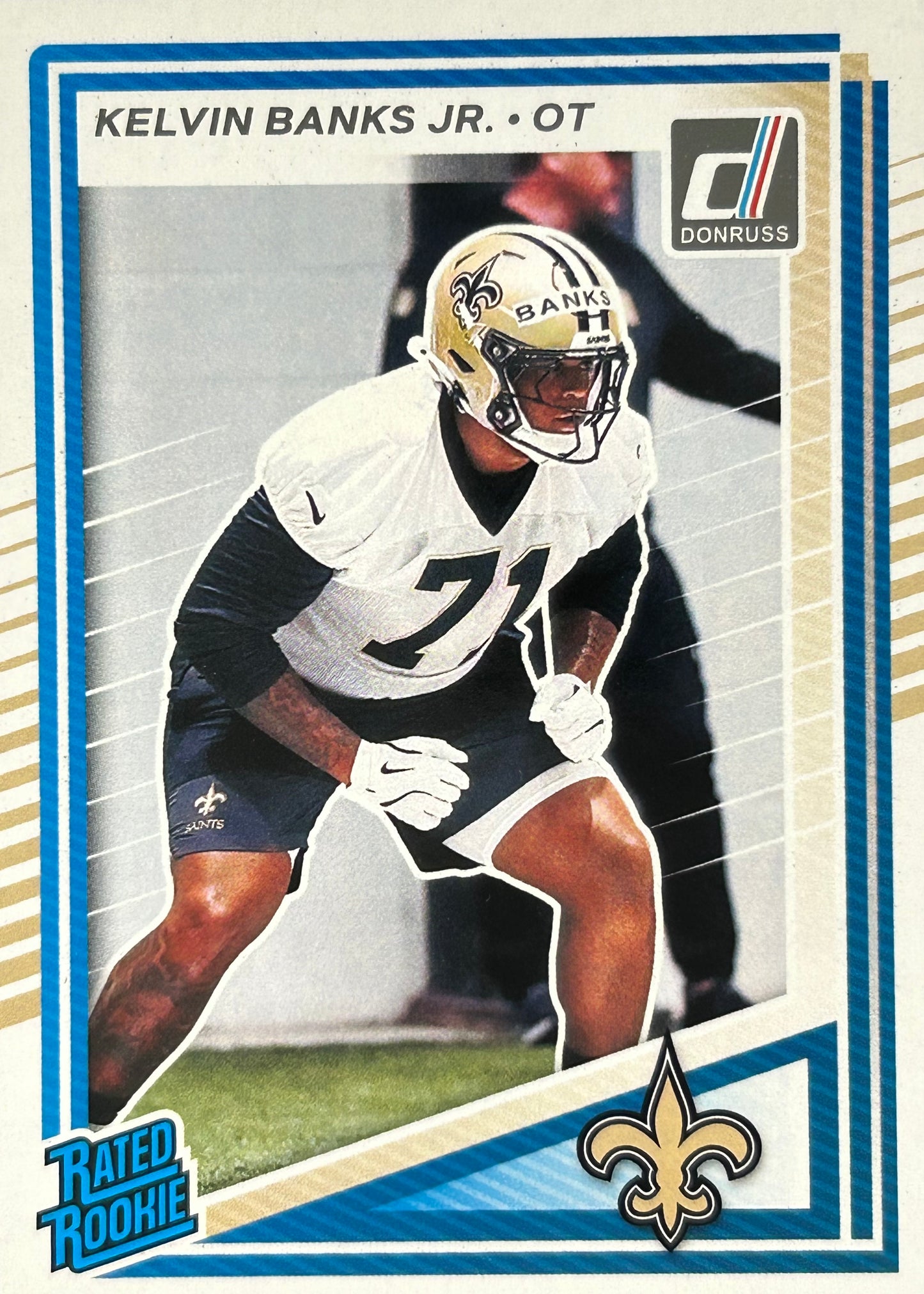 Kelvin Banks Jr. Donruss Rated Rookie Saints Sports Card