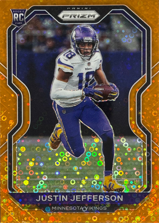 Justin Jefferson Prizm Orange Disco Rookie Vikings