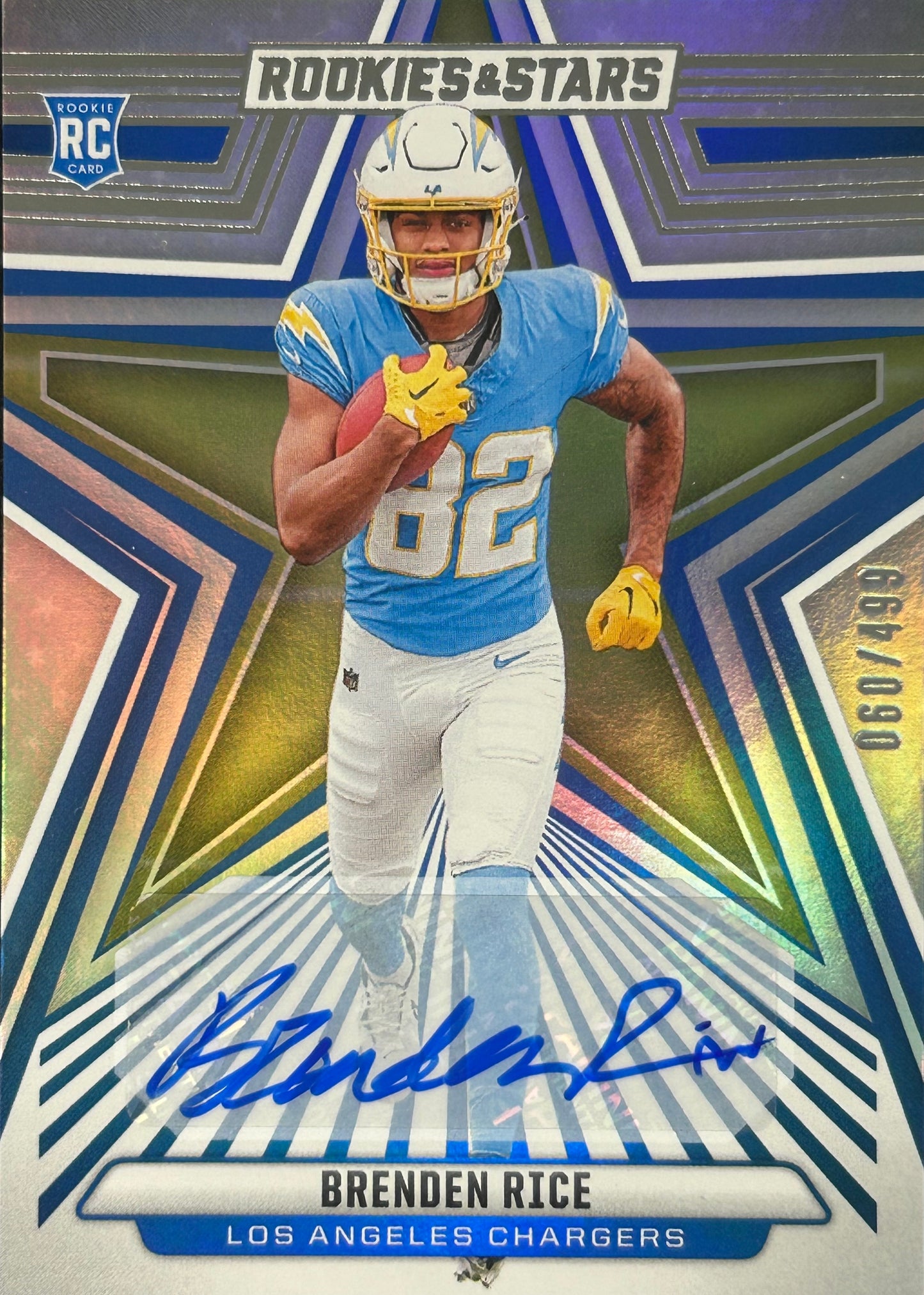 Brenden Rice R&S Auto /499 Rookie Chargers