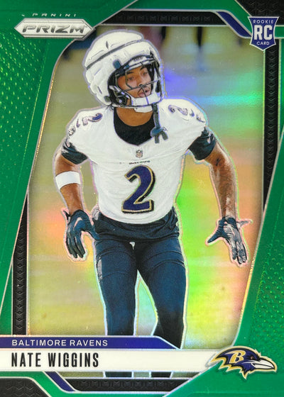 Nate Wiggins Prizm Green Rookie Ravens
