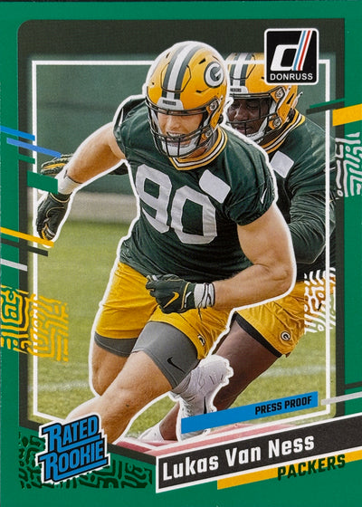 Lukas Van Ness Donruss Green Press Rookie Packers