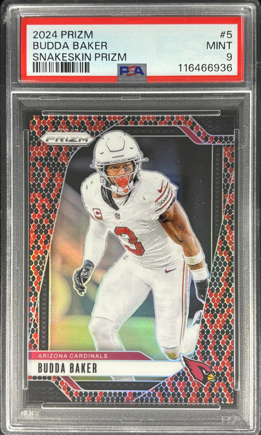 Budda Baker Prizm Snakeskin PSA 9 Cardinals
