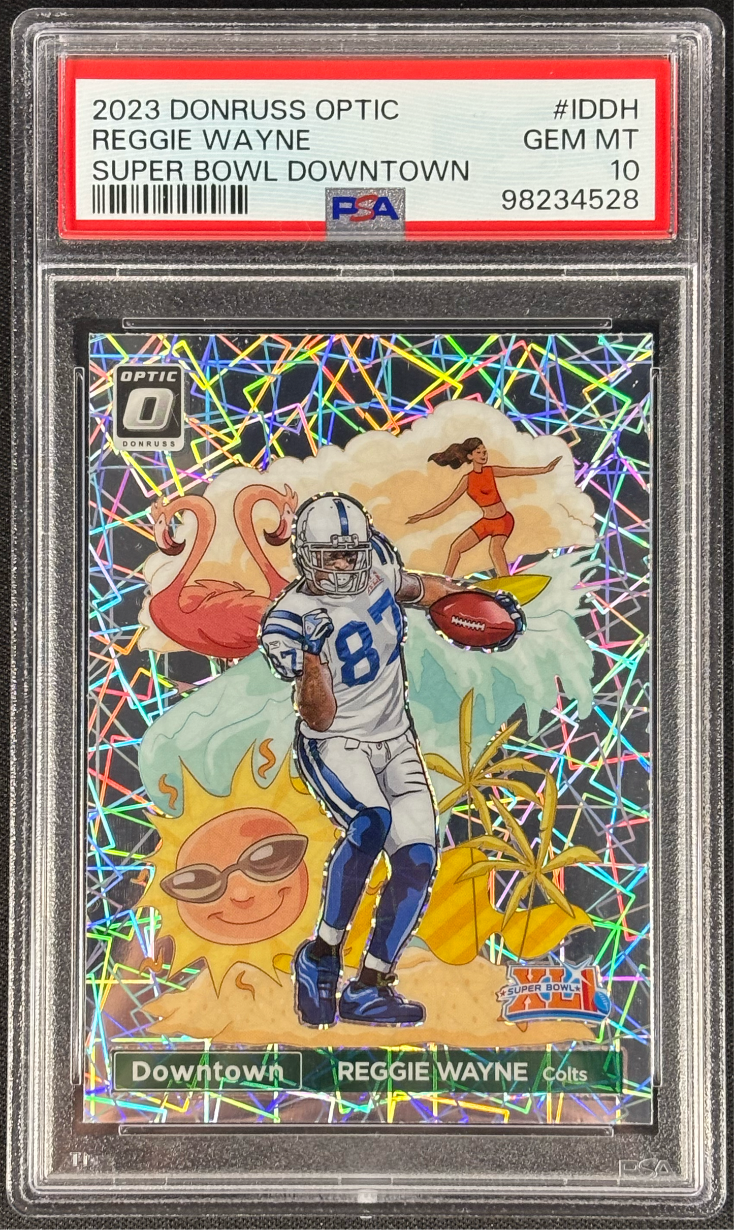 Reggie Wayne 2023 Donruss Optic Super Bowl Downtown! PSA 10 #ID-DH Indianapolis Colts Case Hit