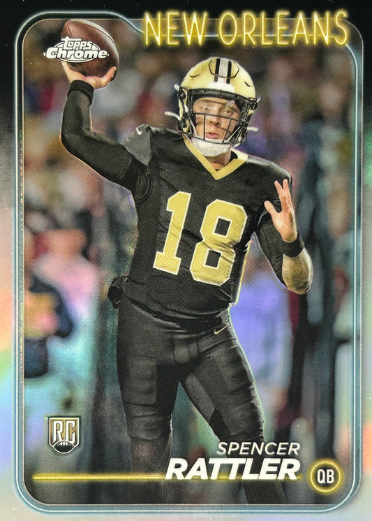 Spencer Rattler Topps Chrome Refractor Rookie Saints