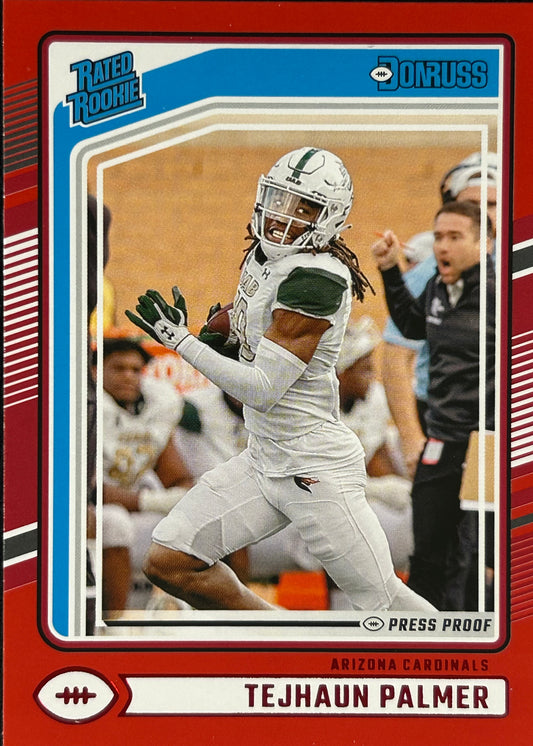 Tejhaun Palmer Donruss Red Press Proof Rookie Cardinals
