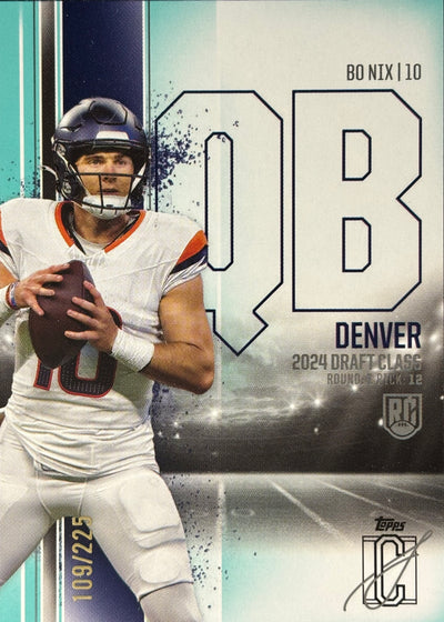 Bo Nix Siganture Class Teal /225 Rookie Broncos