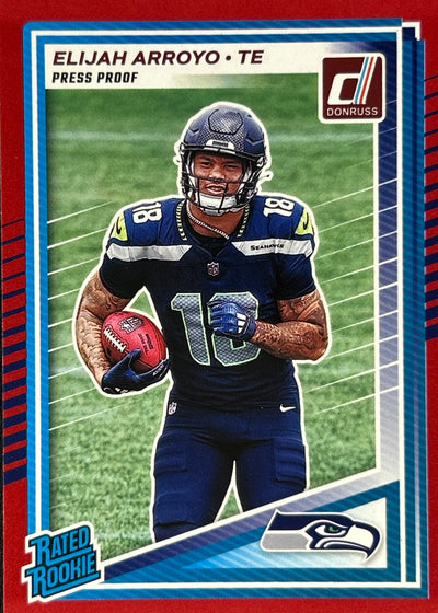 Elijah Arroyo Donruss Red Press Proof Rookie Seahawks Sports Card