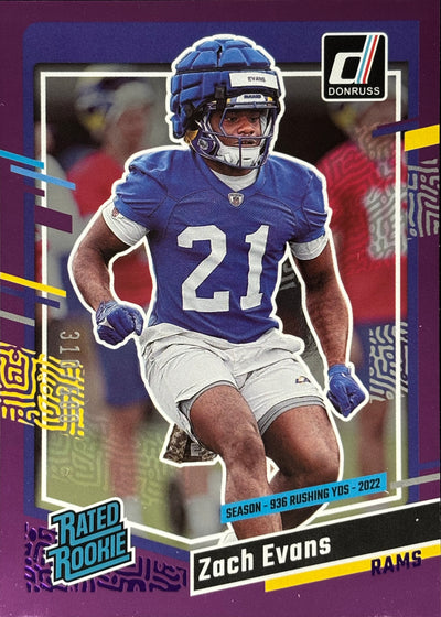 Zach Evans Donruss /500 Rookie Rams