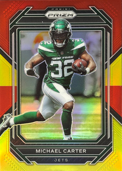 Michael Carter Prizm Red Yellow /44 Jets