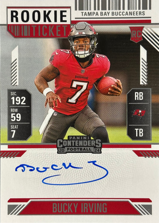 Bucky Irving Contenders Rookie Ticket Auto Buccaneers