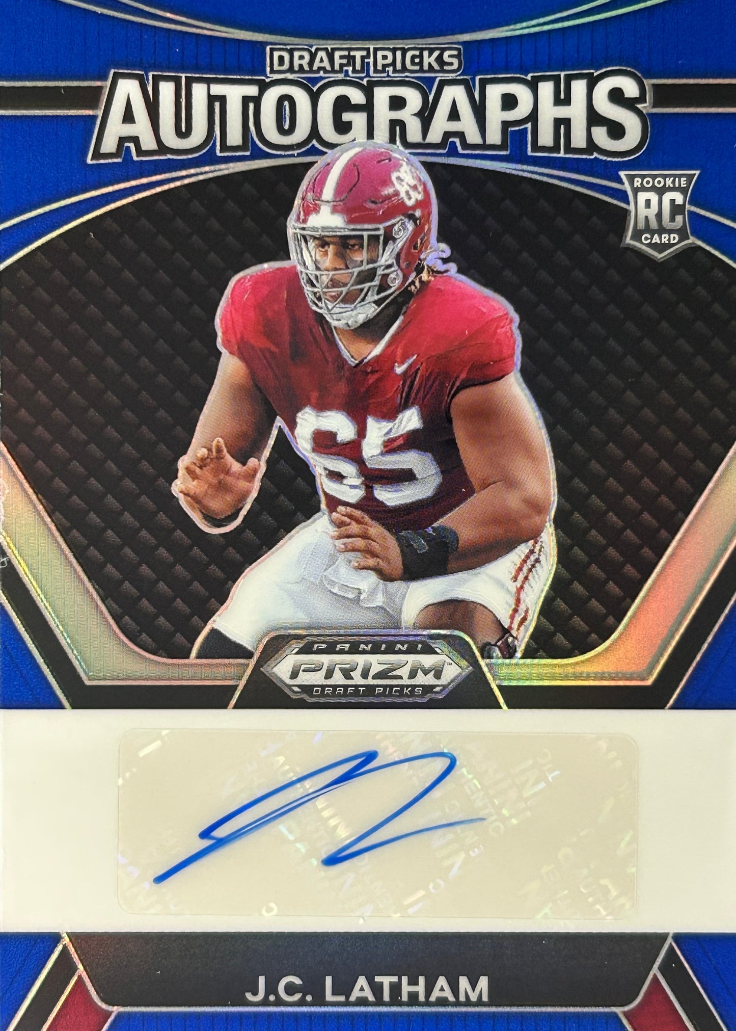 JC Latham Prizm Draft Auto /149 Rookie Titans