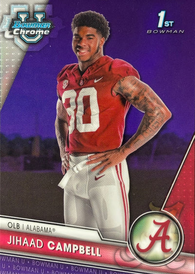 Jihaad Campbell Bowman U Chrome Purple /399 Eagles