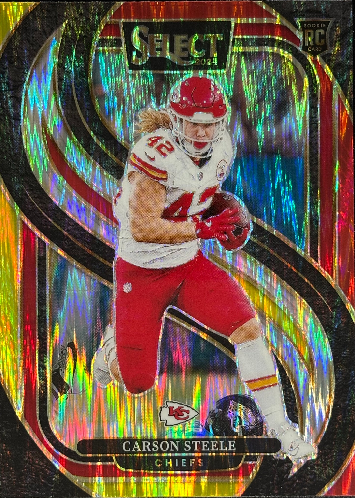 Carson Steele Select Red Yellow Shock Rookie Chiefs