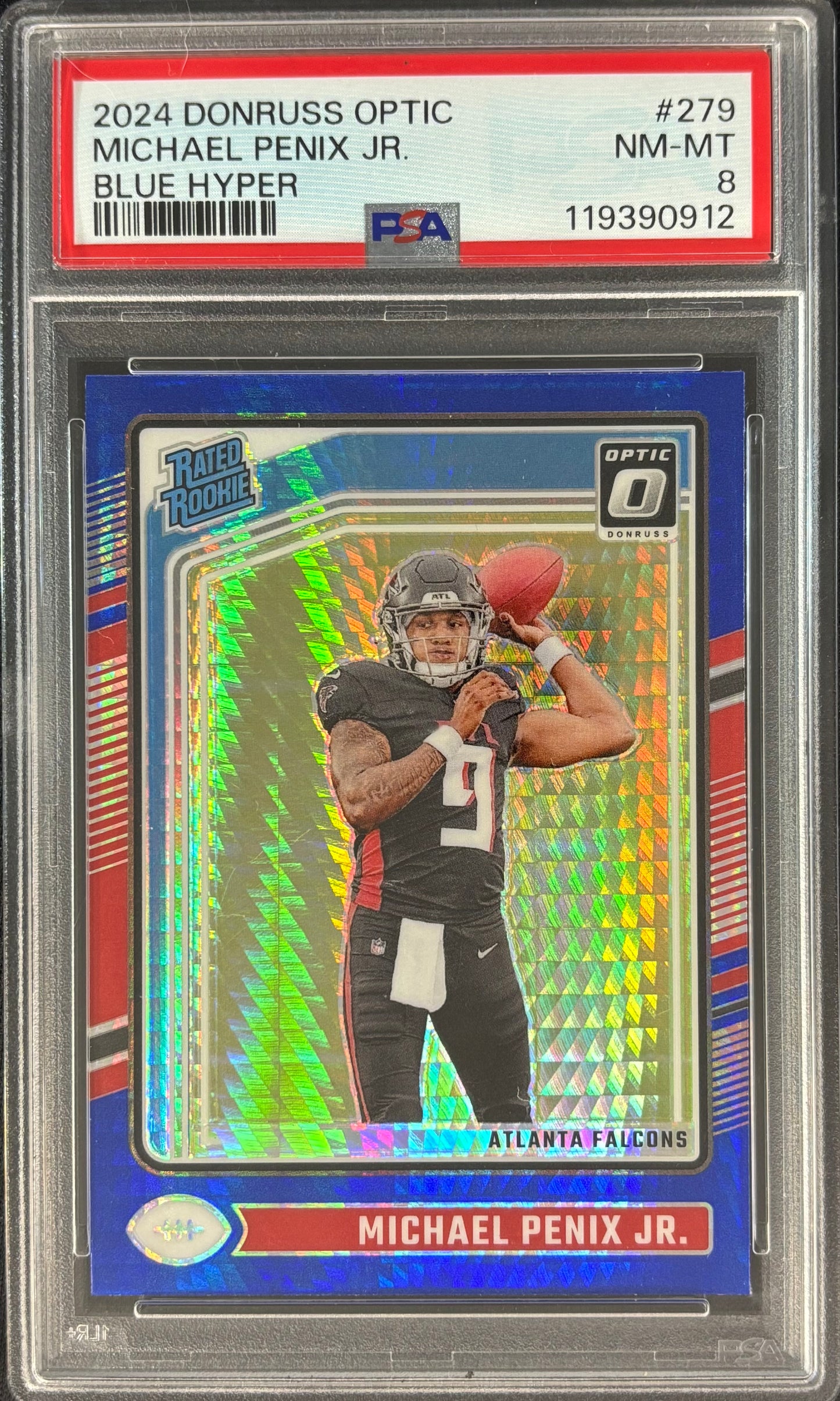 Michael Penix Jr. Optic Blue Hyper PSA 8 Rookie Falcons