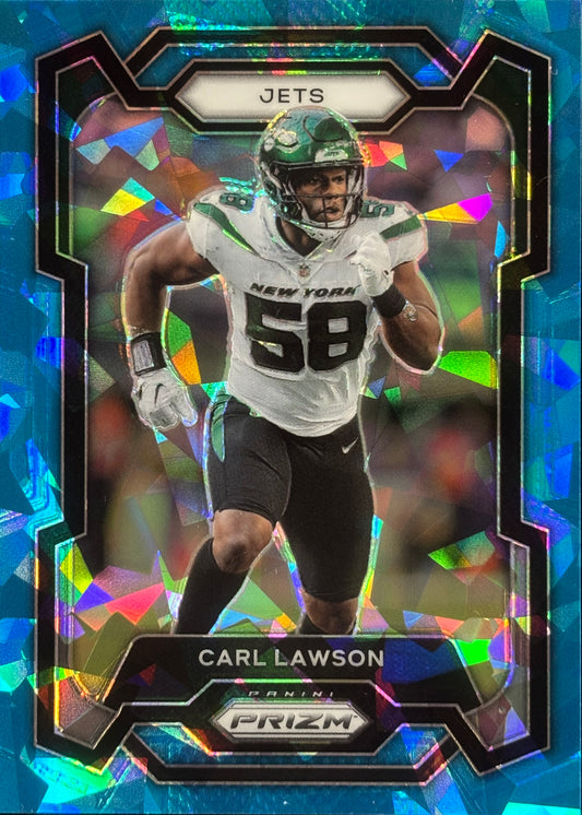 Carl Lawson Prizm Blue Cracked Ice /99 Jets