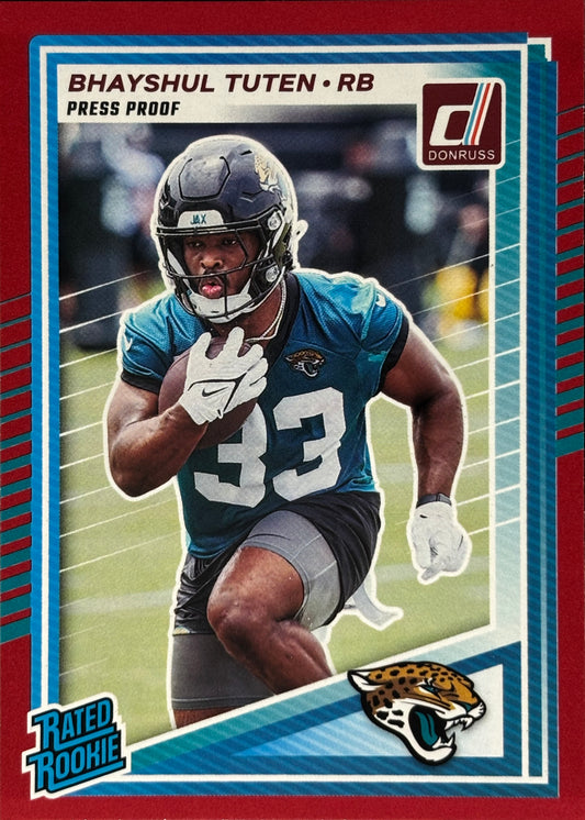 Bhayshul Tuten Donruss Red Press Proof Rookie Jaguars