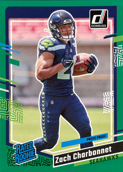 Zach Charbonnet Donruss Green Press Rookie Seahawks