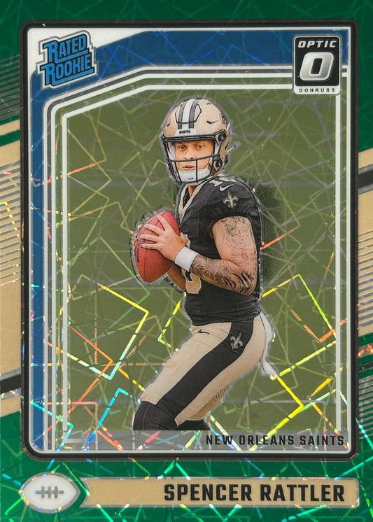 Spencer Rattler Optic Green Velocity Rookie Saints