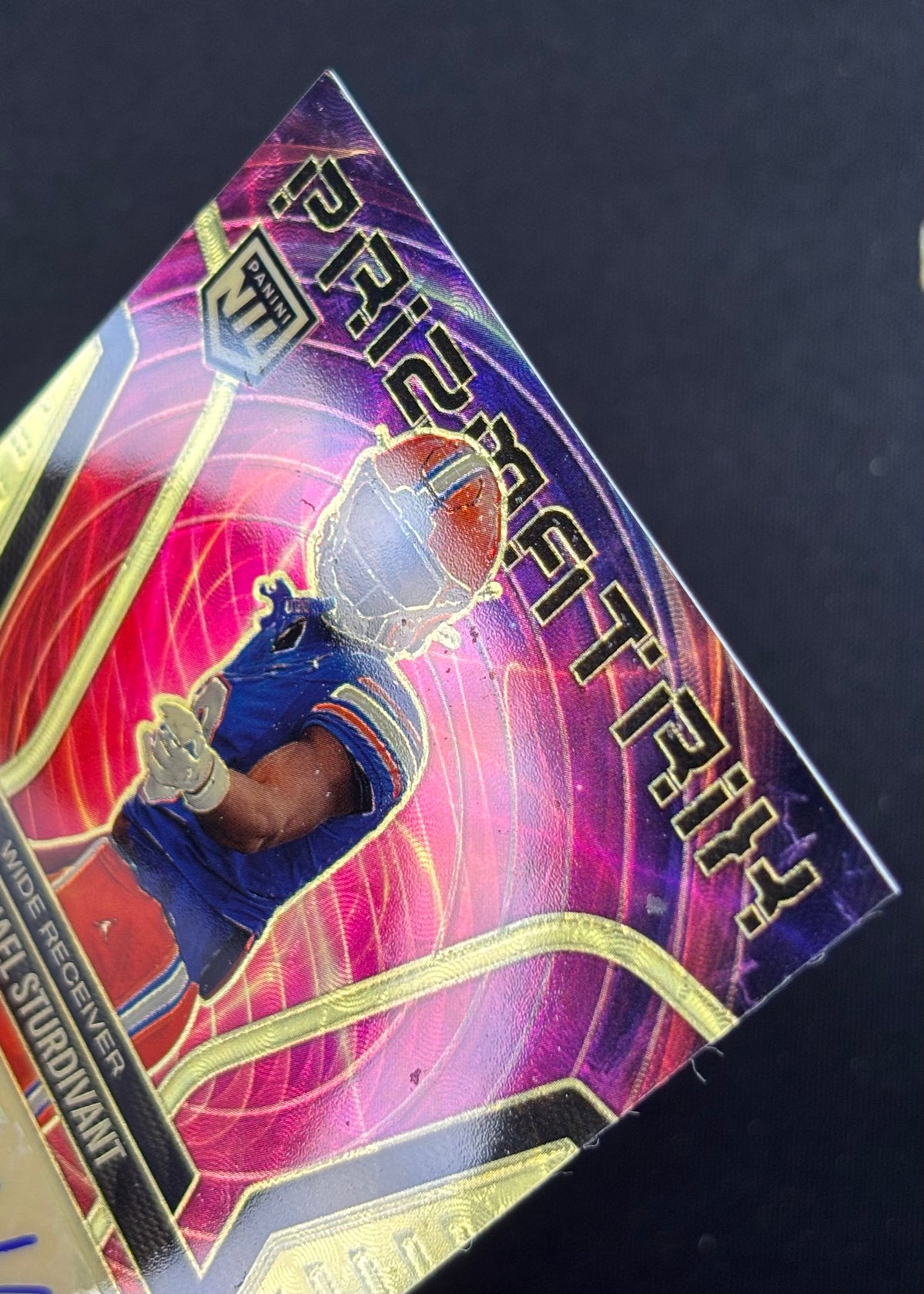 *Damaged* J.Michael Sturdivant 2025 Panini Prizm Black Prizmatrix Signatures Gold Vinyl FOTL /5 Gators