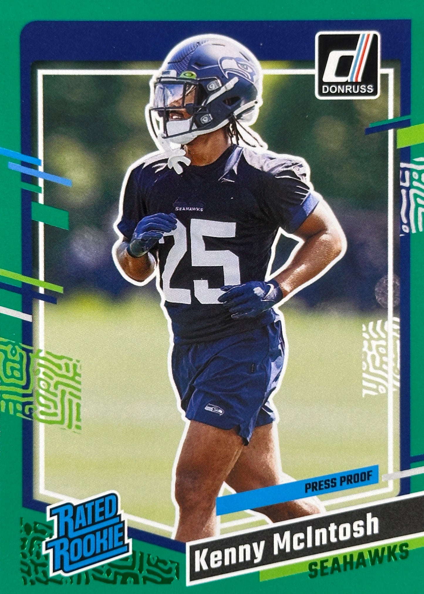 Kenny McIntosh Green Press Proof Rated Rookie Donruss Seahawks