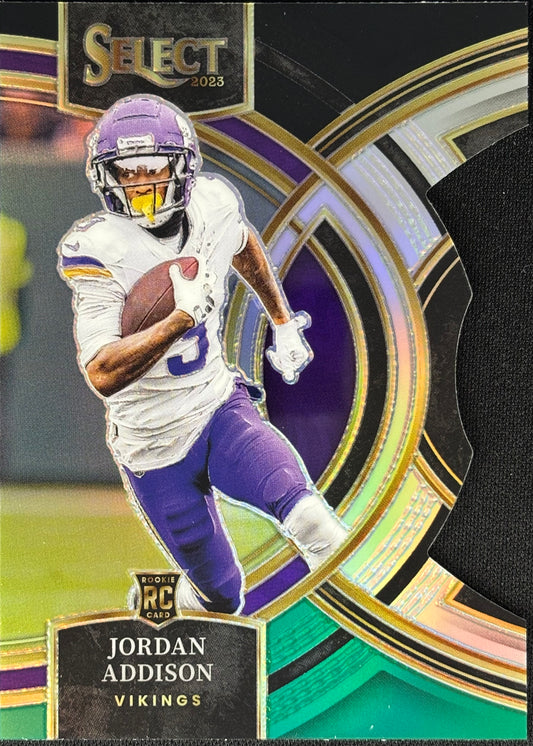 Jordan Addison Select Black Green Die-Cut Rookie