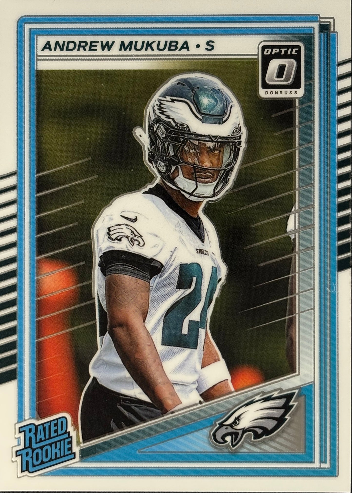 Andrew Mukuba Optic Rated Rookie Eagles Sports Card
