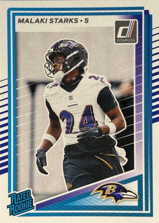 Malaki Starks Donruss Rated Rookie Ravens
