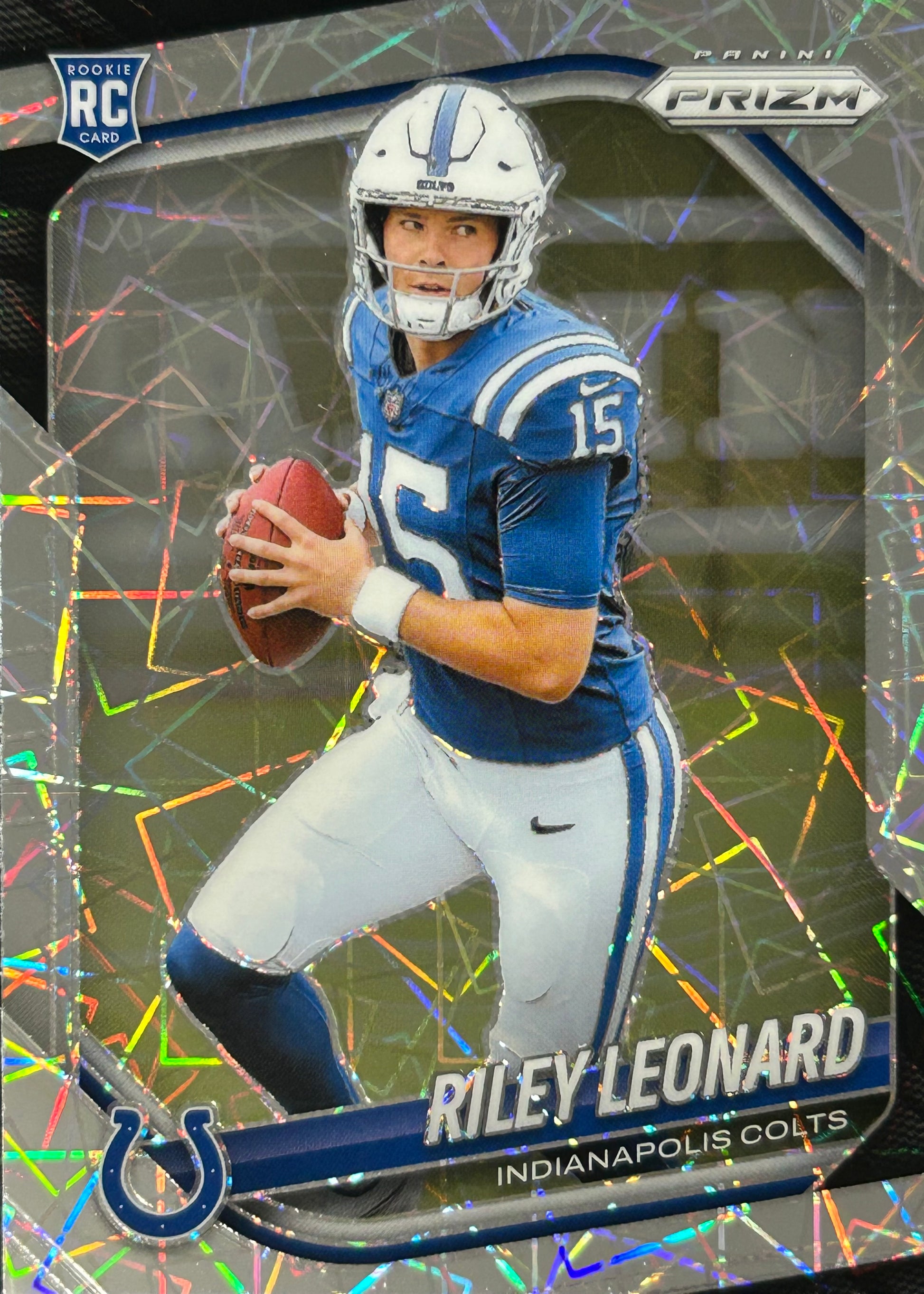 Riley Leonard Prizm Lazer Rookie Colts Sports Card