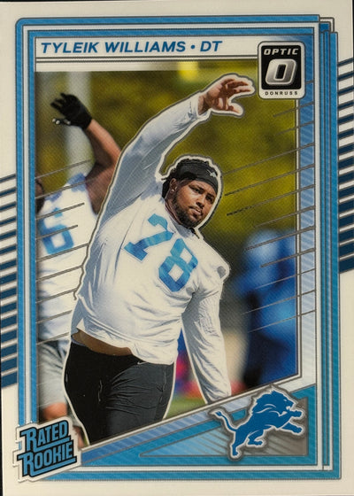 Tyleik Williams Optic Rated Rookie Lions Sports Card
