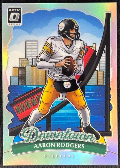 Aaron Rodgers 2025 Optic Downtown Steelers Sports Trading Card