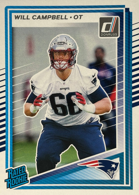Will Campbell Donruss Rated Rookie Patriots