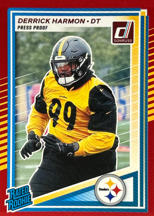 Derrick Harmon Donruss Red Press Proof Rookie Steelers