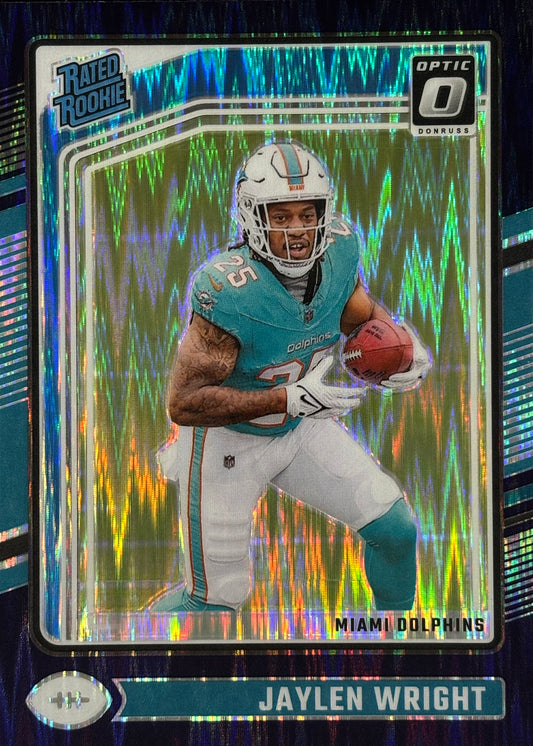 Jaylen Wright Optic Purple Shock Rookie Dolphins