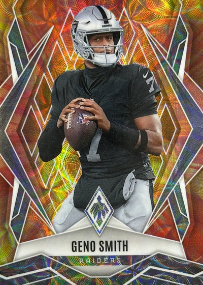 Geno Smith Phoenix Fire Burst /350 Las Vegas Raiders Jets Football Card