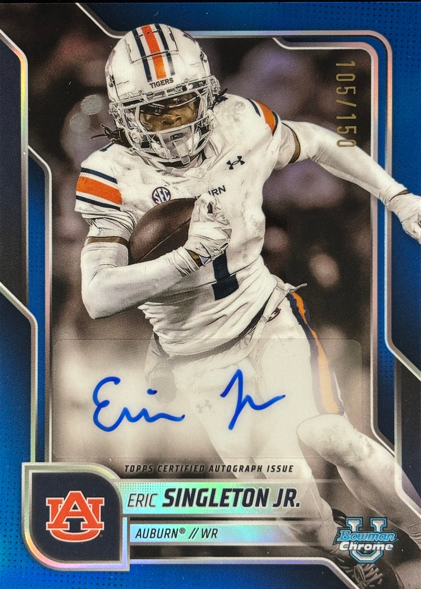 Eric Singleton Jr. Bowman U Chrome Blue Auto /150