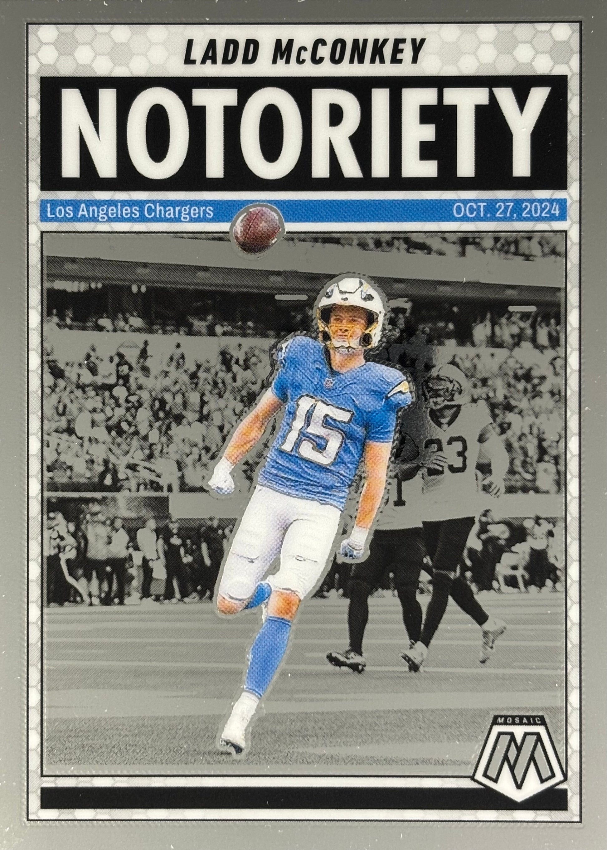 Ladd McConkey Mosaic Notoriety Chargers Sports Card