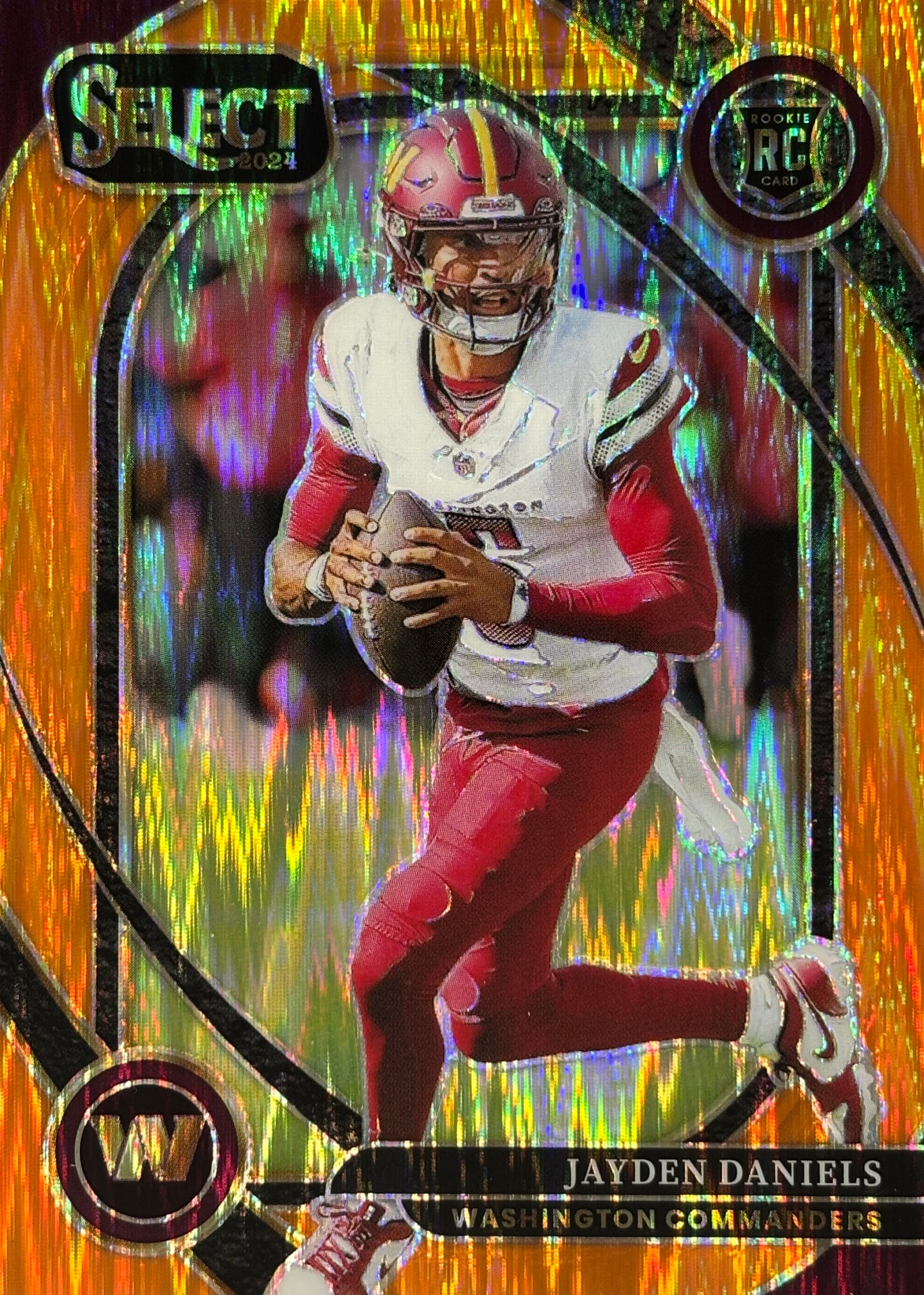 Jayden Daniels Select Orange Shock /399 Rookie Commanders