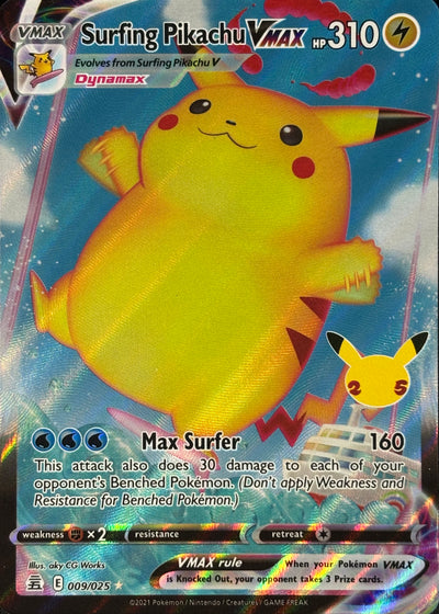 Surfing Pikachu VMax Pokémon 009/025