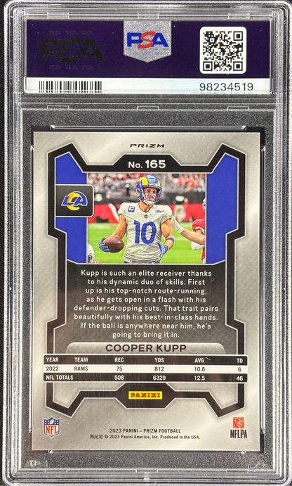 Cooper Kupp 2023 Prizm Black & White Checker PSA 10 Gem Mt #165 Los Angeles Rams Checkerboard