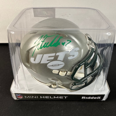 Justin Fields Signed NFL Mini Helmet Autograph (Beckett Authentication) Jets