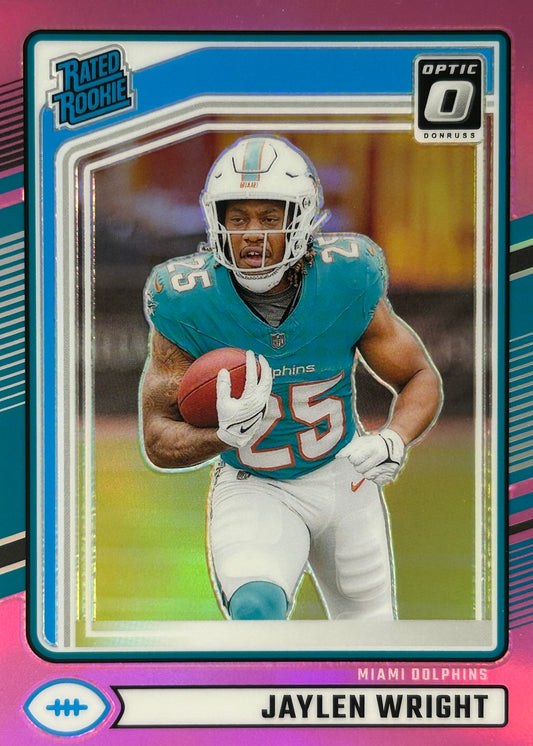 Jaylen Wright Optic Pink Rookie Dolphins