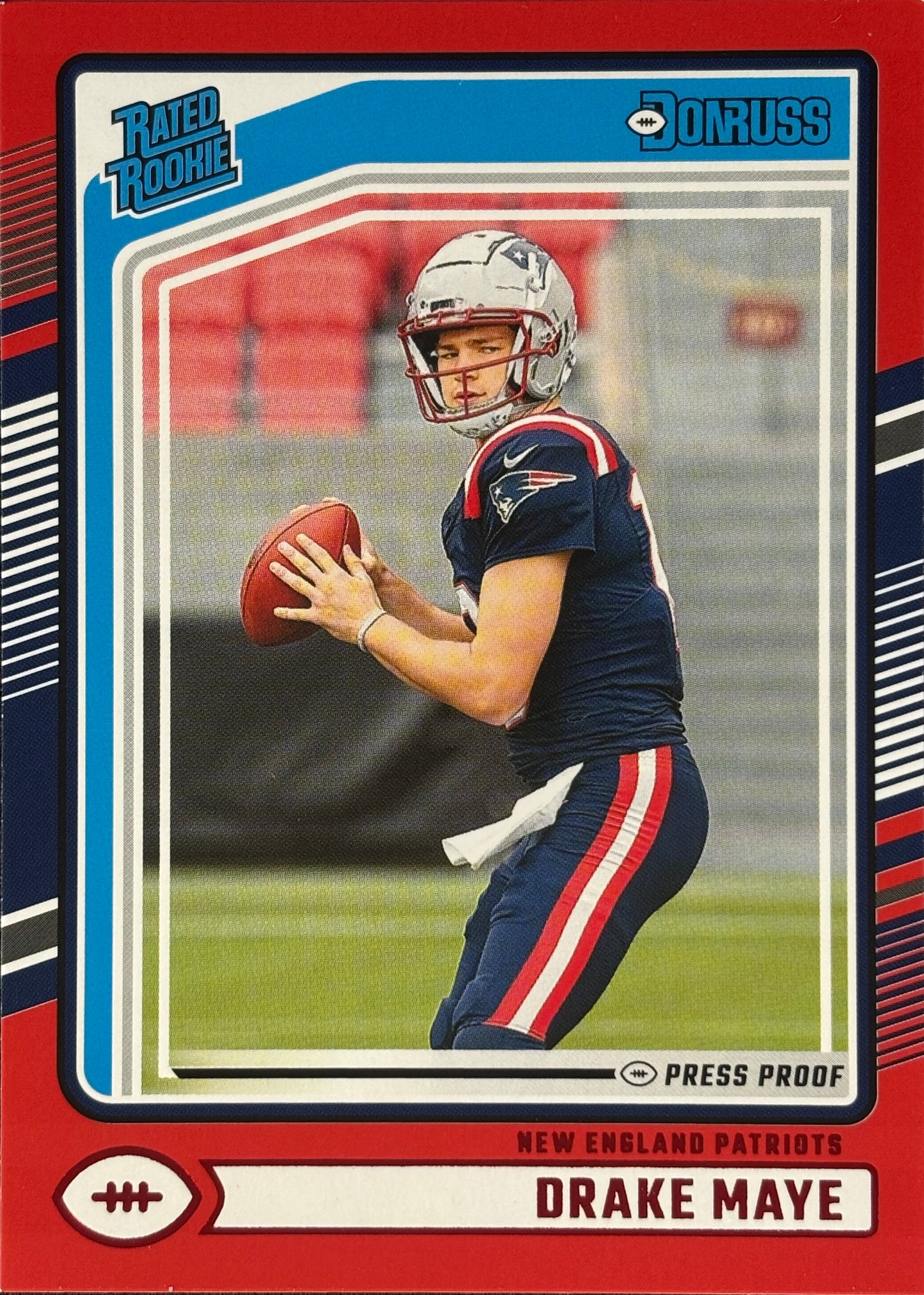Drake Maye Donruss Red Press Proof Rookie Patriots