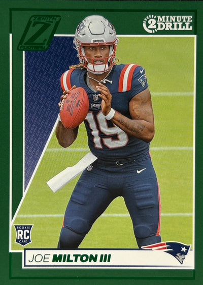 Joe Milton III Zenith Green Rookie Patriots Sports Card