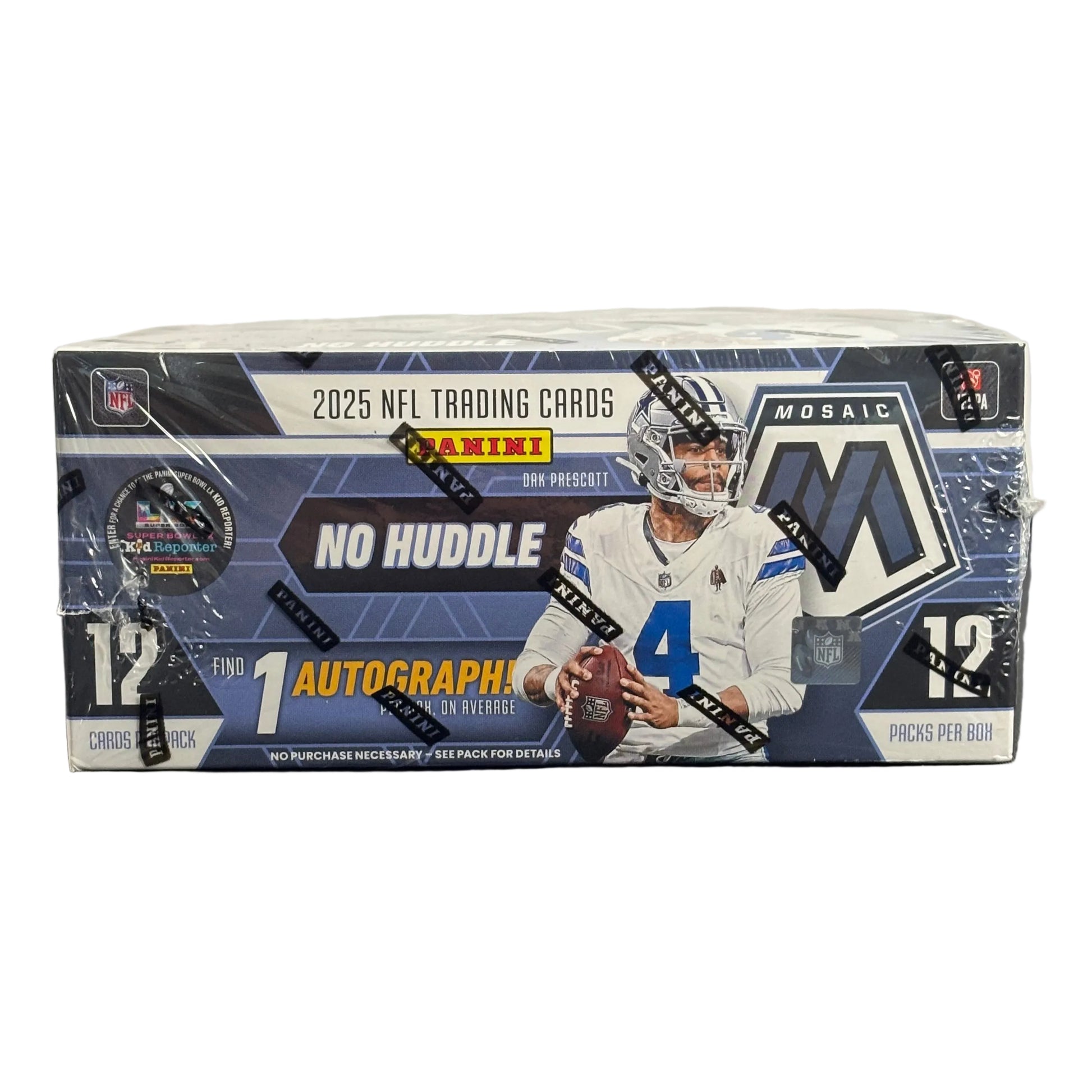 2025 Panini Mosaic No Huddle Box NFL (1 Auto + 10 No Huddle Parallels) Sports Card